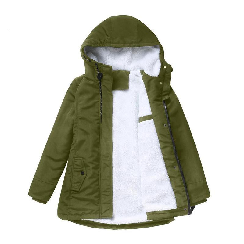 Mica | Elegant Hooded Quilted Long Jacket