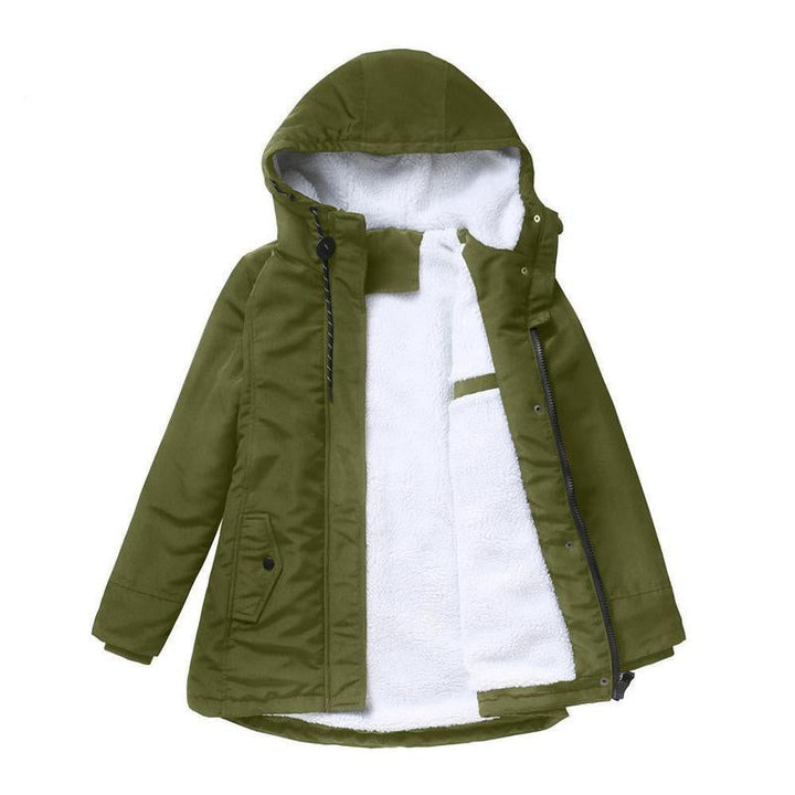 Mica | Elegant Hooded Quilted Long Jacket