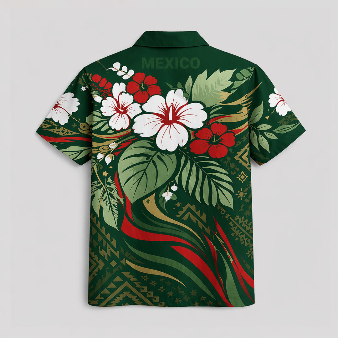 Mexico World Cup 2026 Floral Hawaiian Shirt PVT02 - Backyournation - Proud Nation Gear