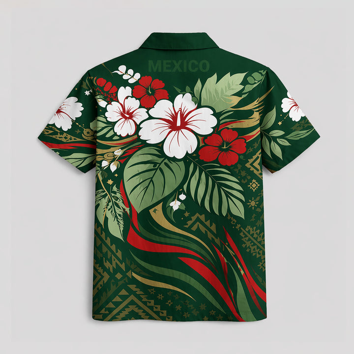 Mexico World Cup 2026 Floral Hawaiian Shirt PVT02 - Backyournation - Proud Nation Gear