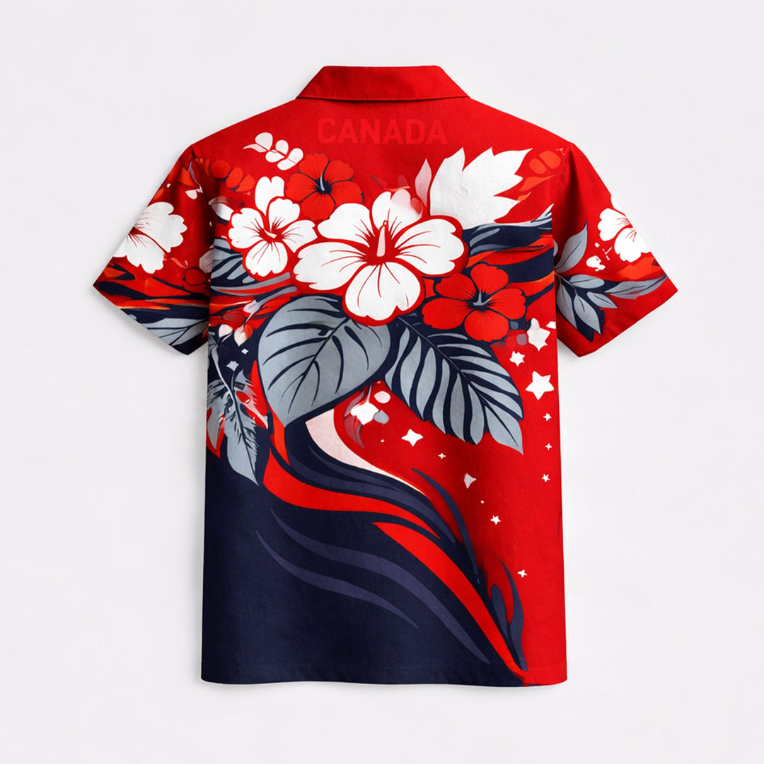 Canada World Cup 2026 Floral Hawaiian Shirt PVT02 - Backyournation - Proud Nation Gear