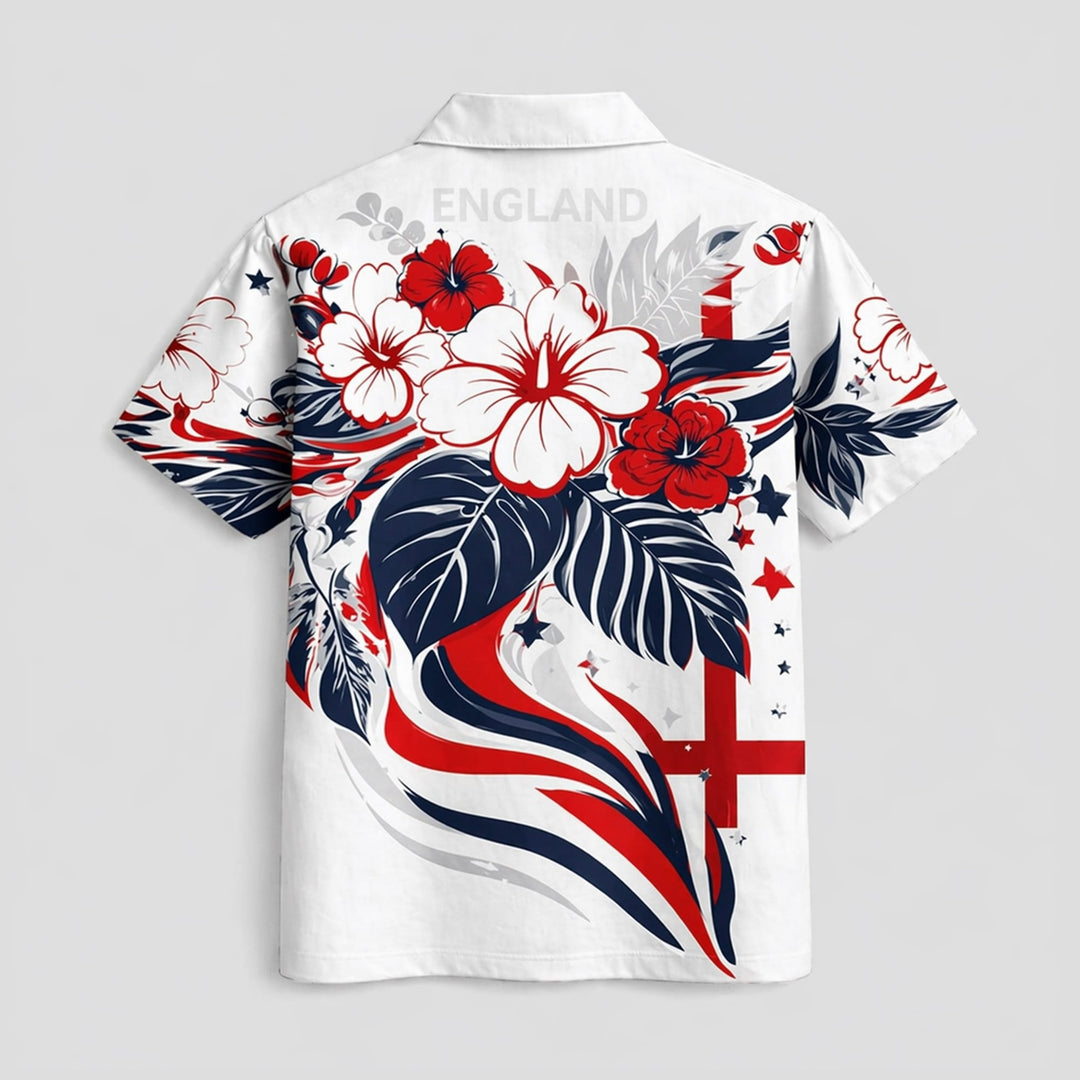 England World Cup 2026 Floral Hawaiian Shirt PVT02 - Backyournation - Proud Nation Gear