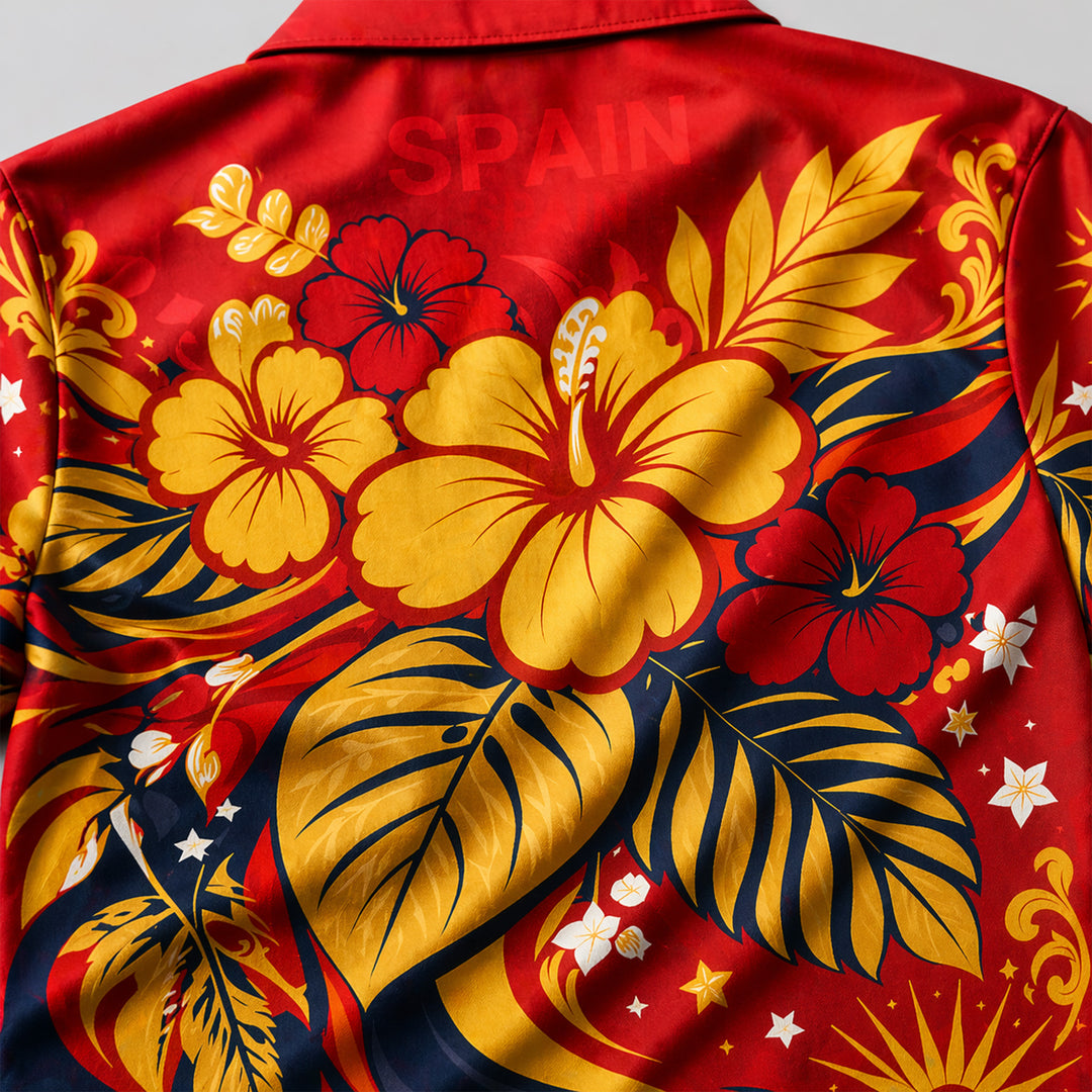 Spain World Cup 2026 Floral Hawaiian Shirt PVT02 - Backyournation - Proud Nation Gear