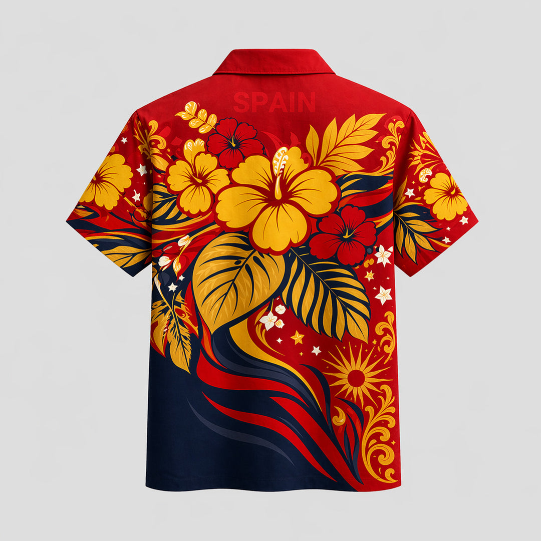 Spain World Cup 2026 Floral Hawaiian Shirt PVT02 - Backyournation - Proud Nation Gear