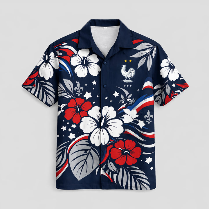 France World Cup 2026 Floral Hawaiian Shirt PVT02 - Backyournation - Proud Nation Gear