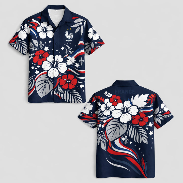 France World Cup 2026 Floral Hawaiian Shirt PVT02 - Backyournation - Proud Nation Gear