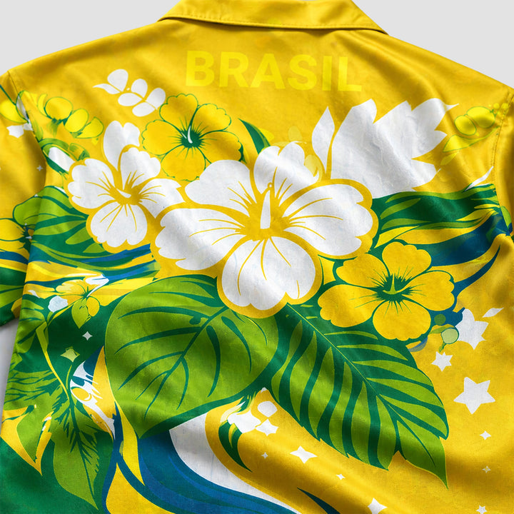 Brazil World Cup 2026 Floral Hawaiian Shirt PVT02 - Backyournation - Proud Nation Gear
