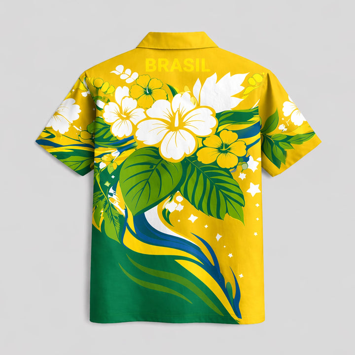 Brazil World Cup 2026 Floral Hawaiian Shirt PVT02 - Backyournation - Proud Nation Gear