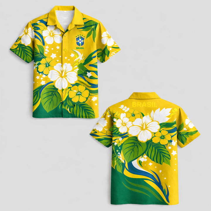 Brazil World Cup 2026 Floral Hawaiian Shirt PVT02 - Backyournation - Proud Nation Gear