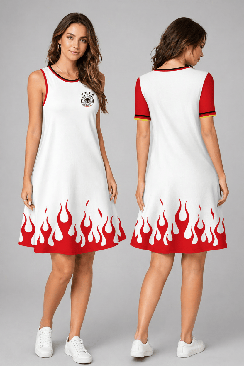 Germany World Cup 2026 Summer Dress Flame Dress - Backyournation - Proud Nation Gear