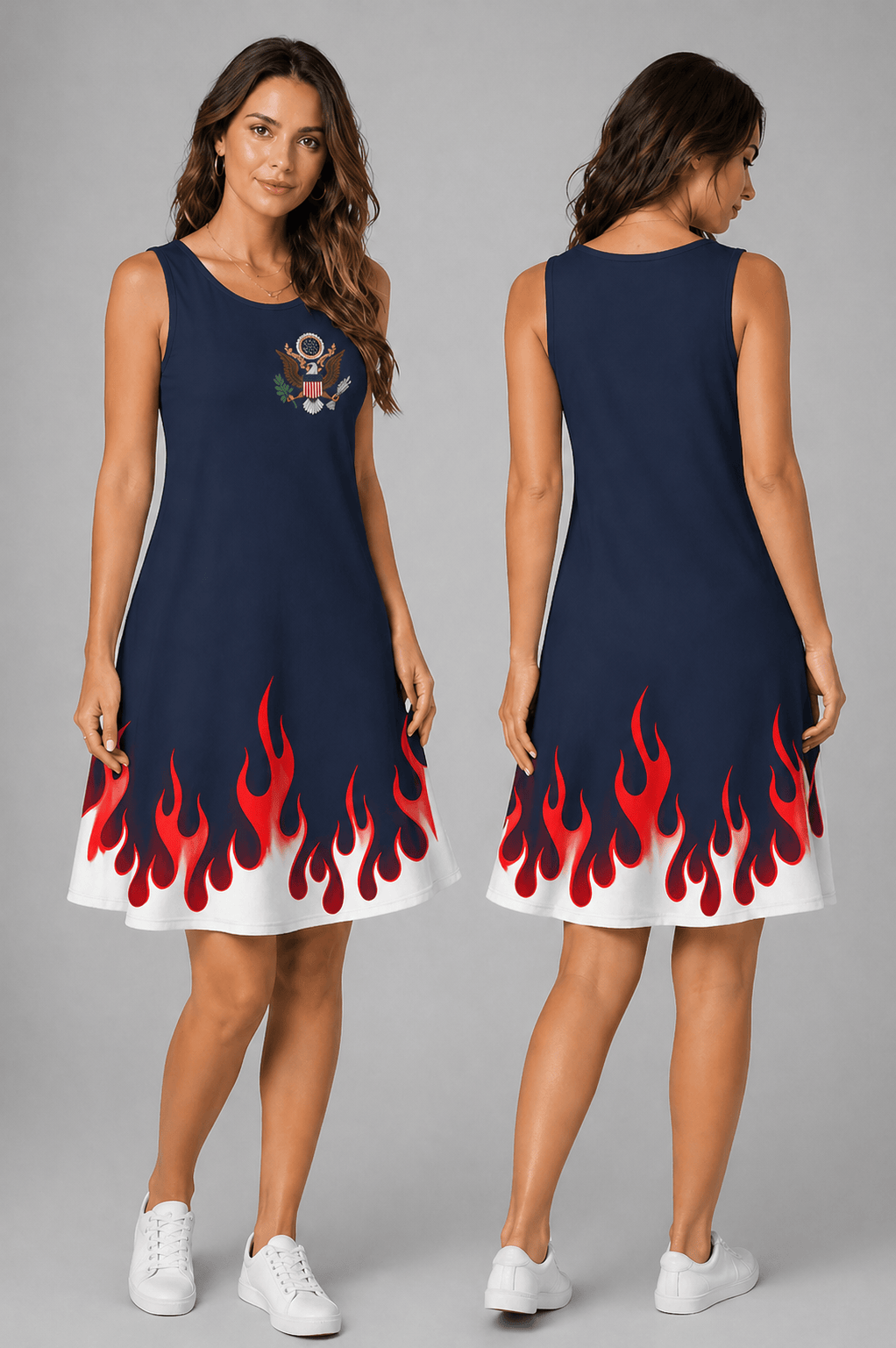 United States World Cup 2026 Summer Dress Flame Dress - Backyournation - Proud Nation Gear