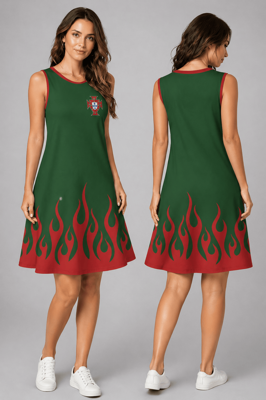 Portugal World Cup 2026 Summer Dress Flame Dress - Backyournation - Proud Nation Gear