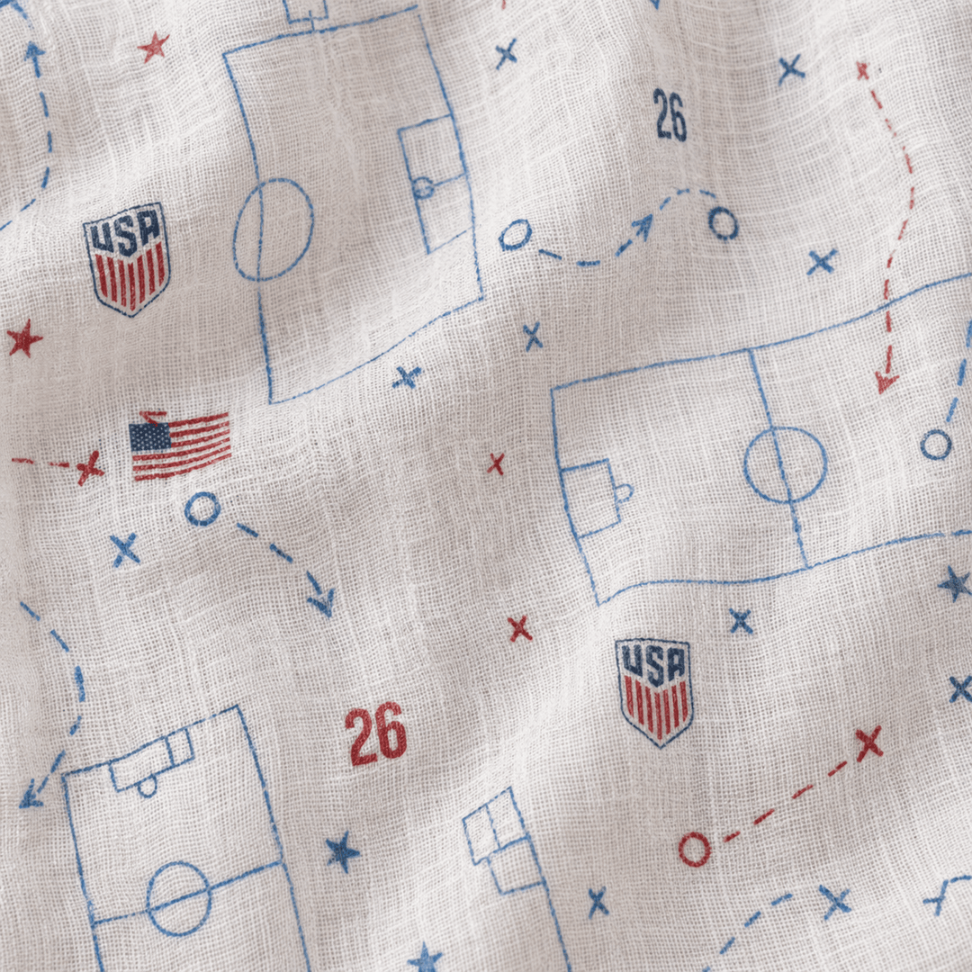 USA Soccer Team Soccer Pattern Women Linen Shirt - Backyournation - Proud Nation Gear