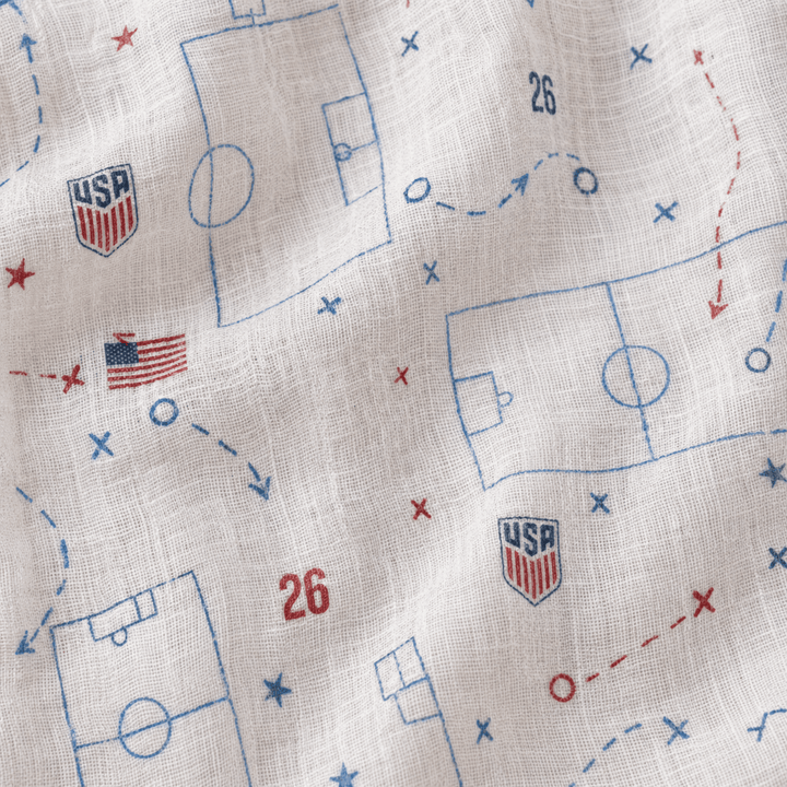 USA Soccer Team Soccer Pattern Women Linen Shirt - Backyournation - Proud Nation Gear