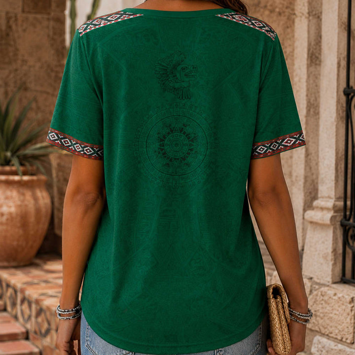 Mexico World Cup 2026 Heritage Women V-neck Shirt - Backyournation - Proud Nation Gear