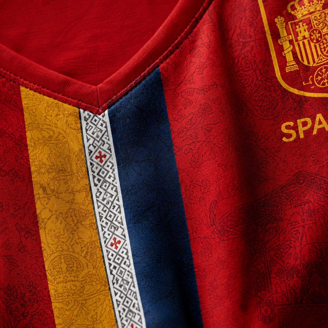Spain World Cup 2026 Heritage Women V-neck Shirt - Backyournation - Proud Nation Gear