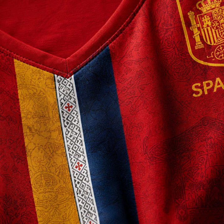 Spain World Cup 2026 Heritage Women V-neck Shirt - Backyournation - Proud Nation Gear