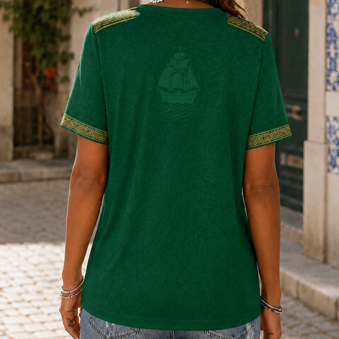 Portugal World Cup 2026 Heritage Women V-neck Shirt - Backyournation - Proud Nation Gear