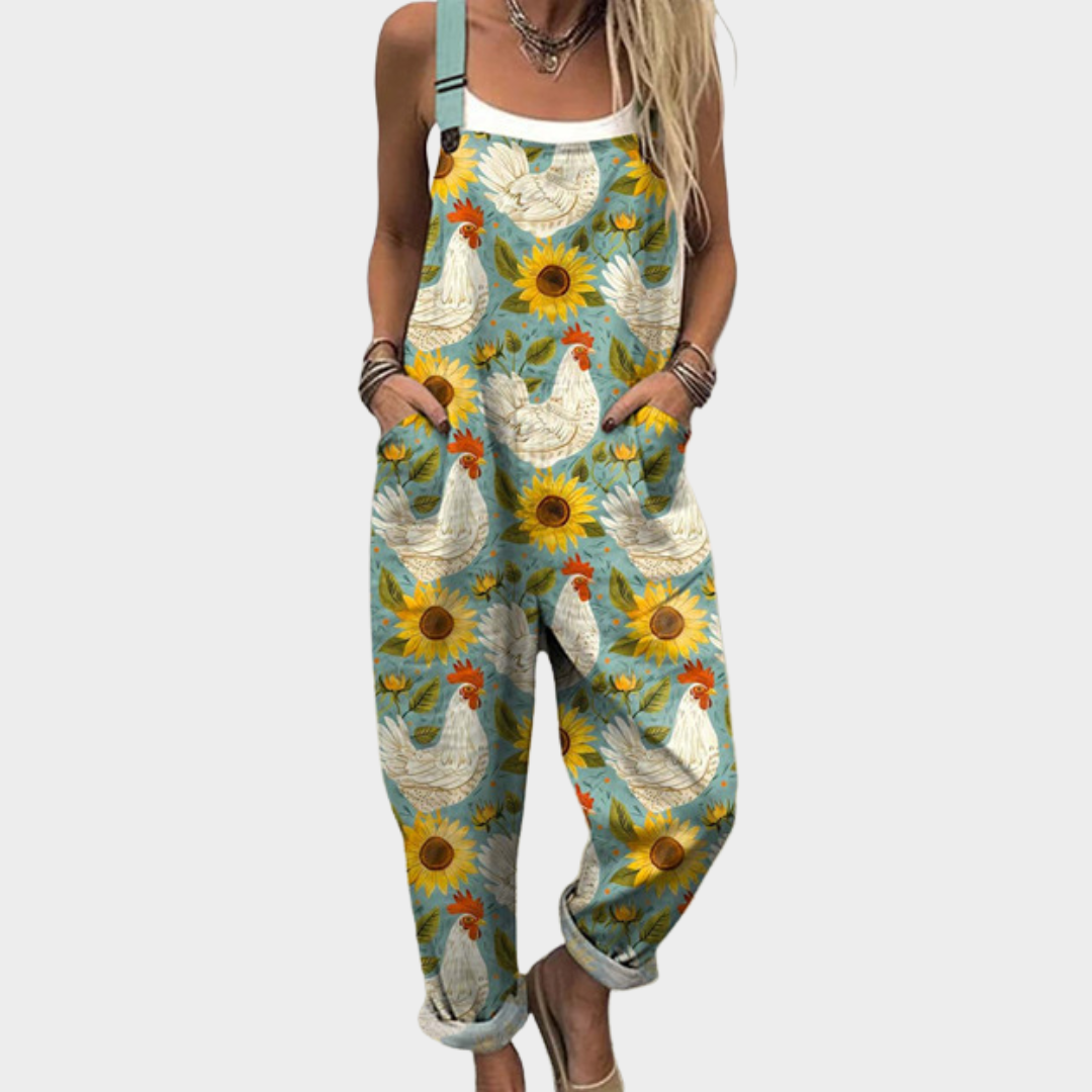 Relaxed Fit Printed Overalls