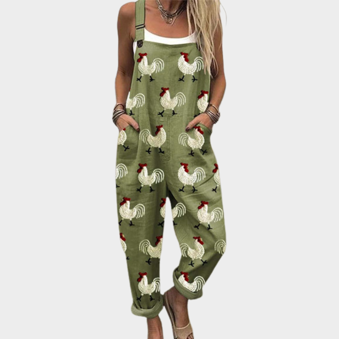 Relaxed Fit Printed Overalls