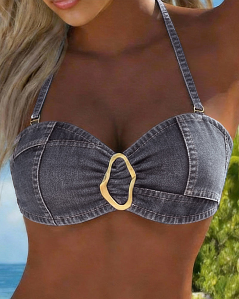 Patricia™ | Metal Buckle Suspender Bikini Two-Piece