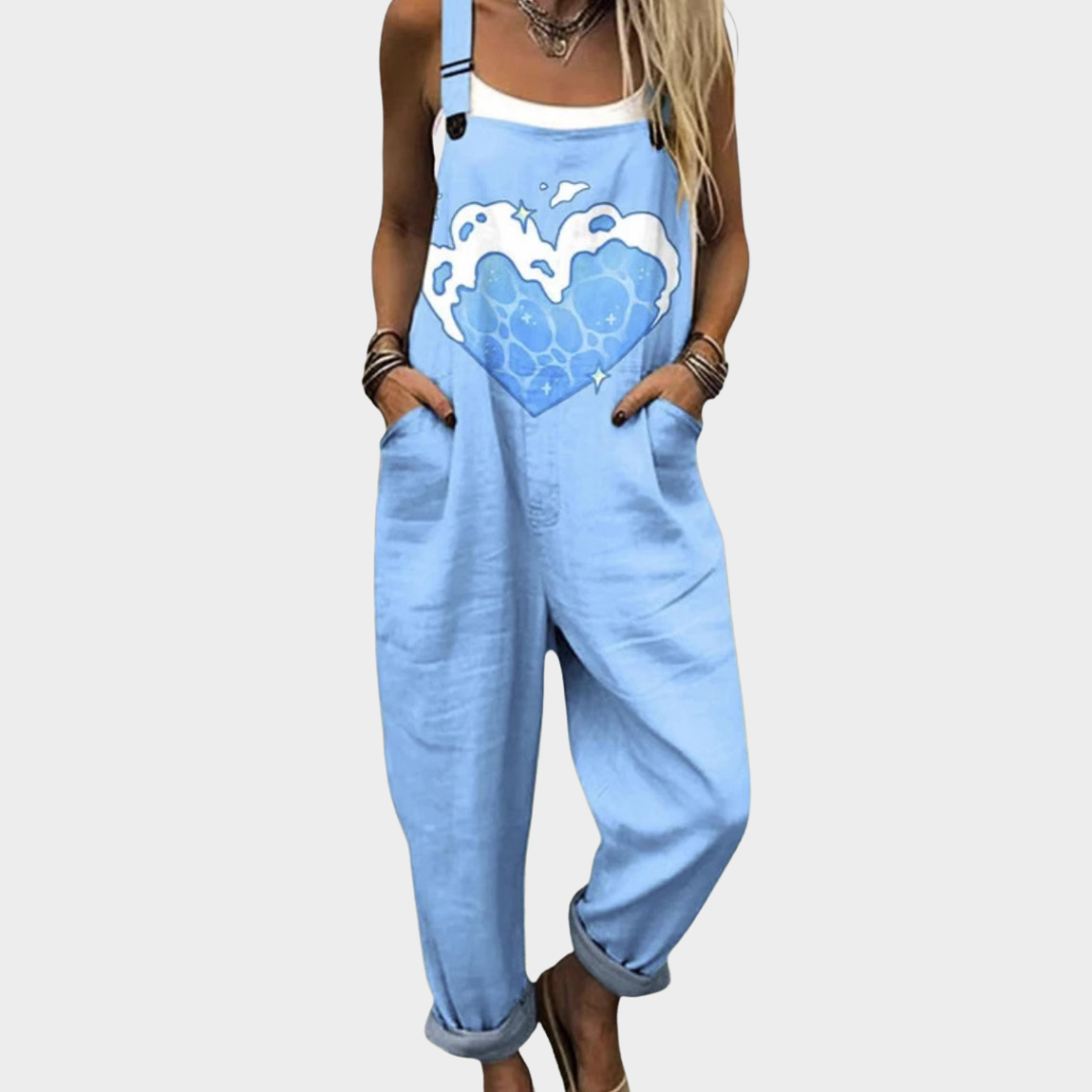 Relaxed Fit Printed Overalls