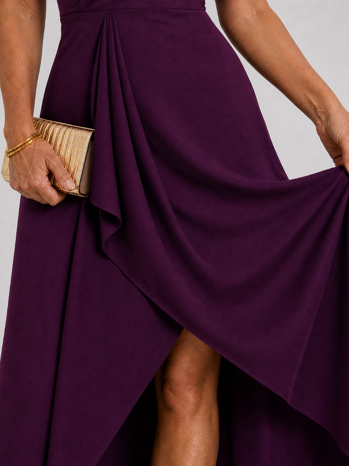 Okla | Sleeveless Wrap High Low Midi Dress