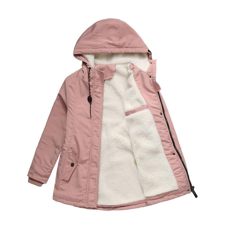Mica | Elegant Hooded Quilted Long Jacket