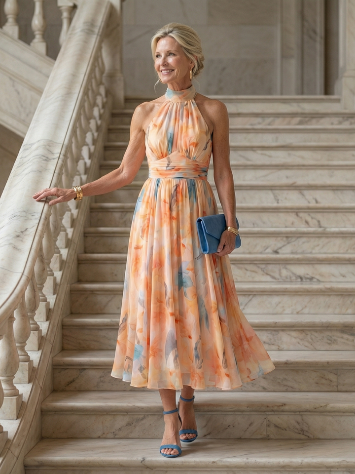 Ellis & Johnson™  | Soft Halter Midi Dress