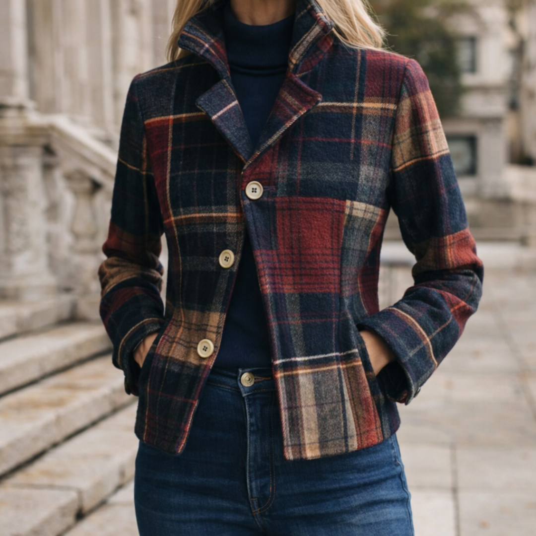 Natalie | Plaid Pattern Blazer