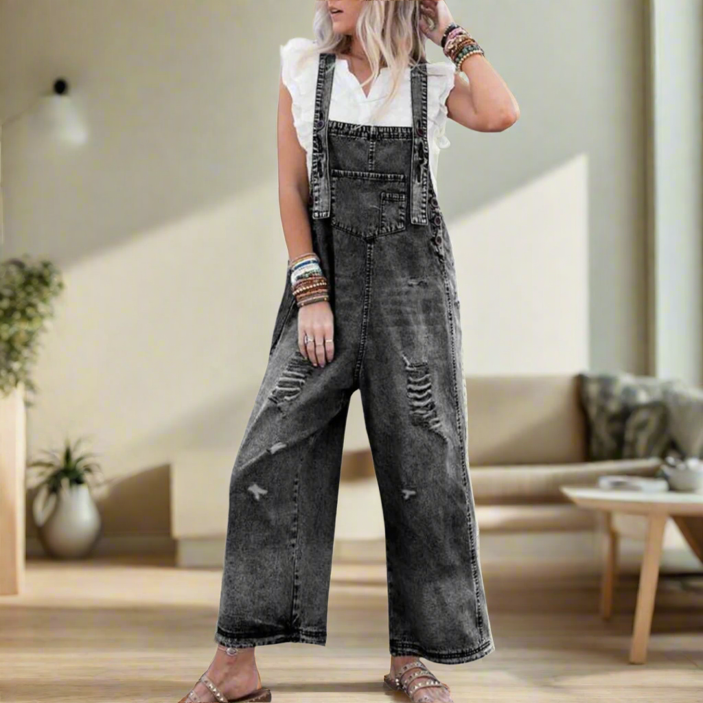 Marie | Vintage-Wash Wide-Leg Jumpsuit
