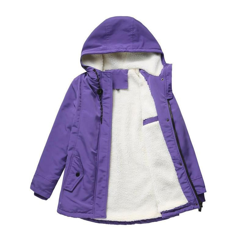 Mica | Elegant Hooded Quilted Long Jacket