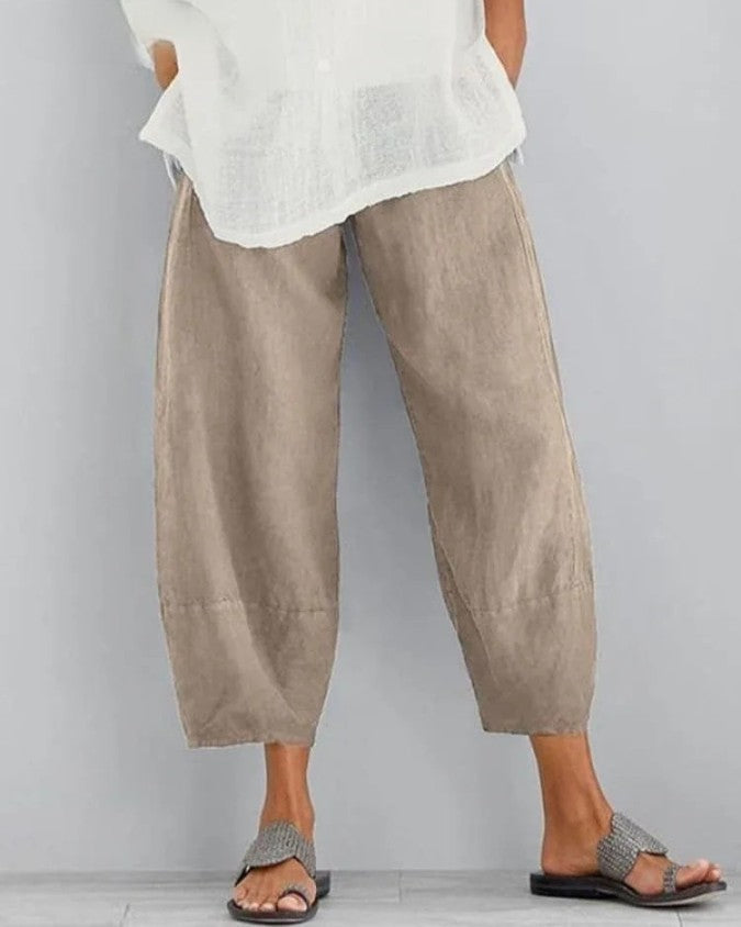 Eleanor | Cropped Curved-Leg Pants