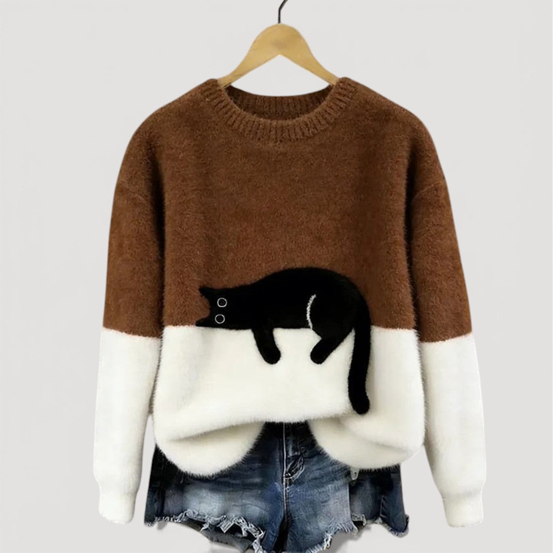 Maria | Cozy Playful Cat Knit Sweater
