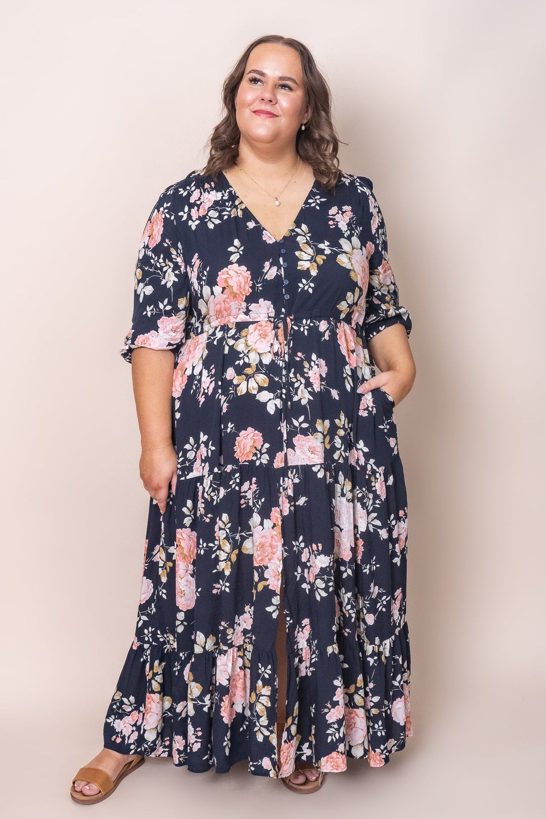 Adriana | Navy Maxi Dress