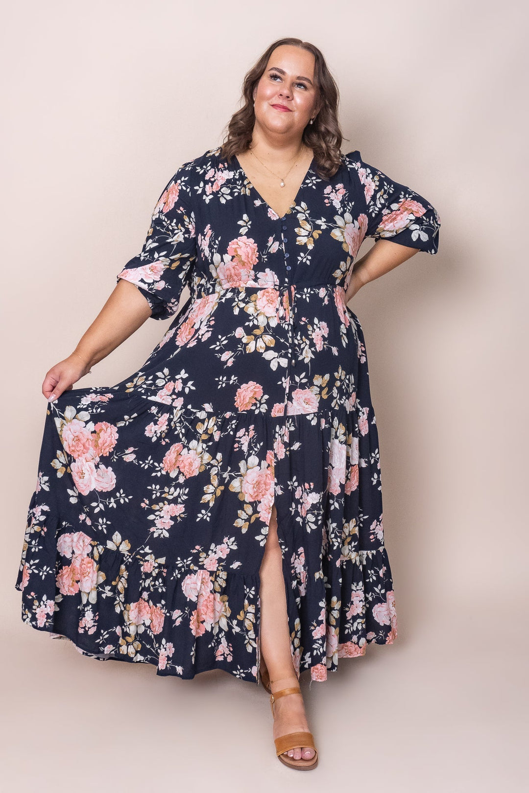Adriana | Navy Maxi Dress