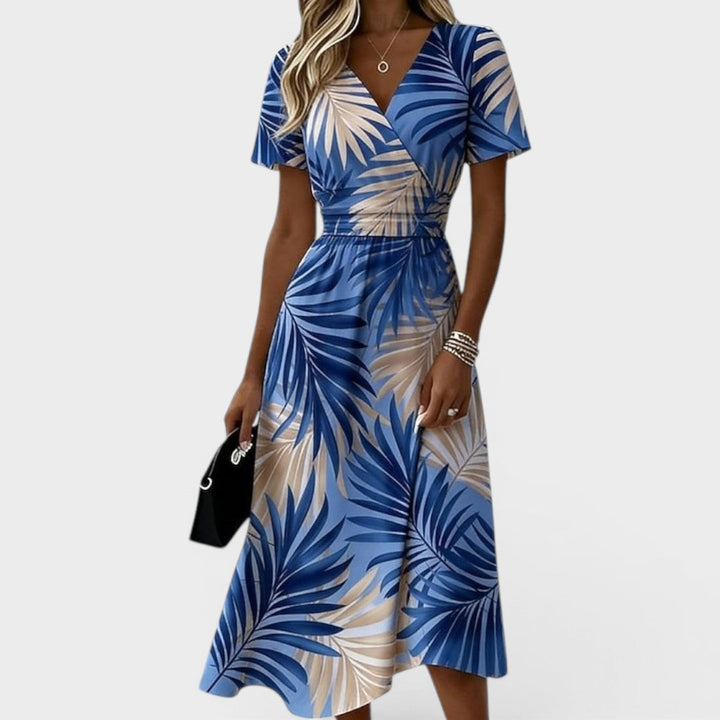 Ellis & Johnson | Floral Wrap Waist Midi Dress