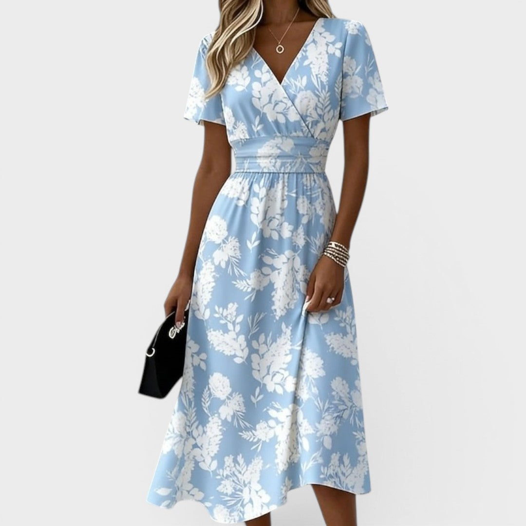 Ellis & Johnson | Floral Wrap Waist Midi Dress