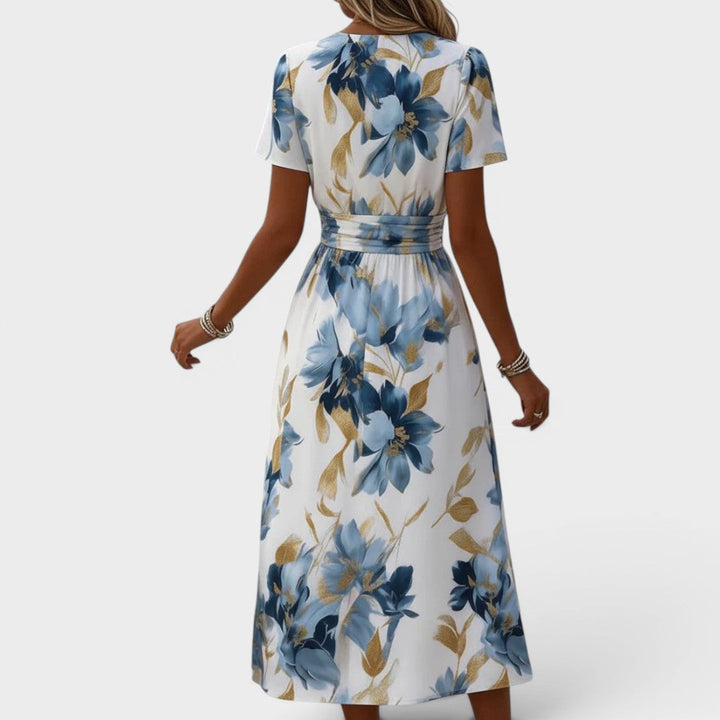 Ellis & Johnson | Floral Wrap Waist Midi Dress