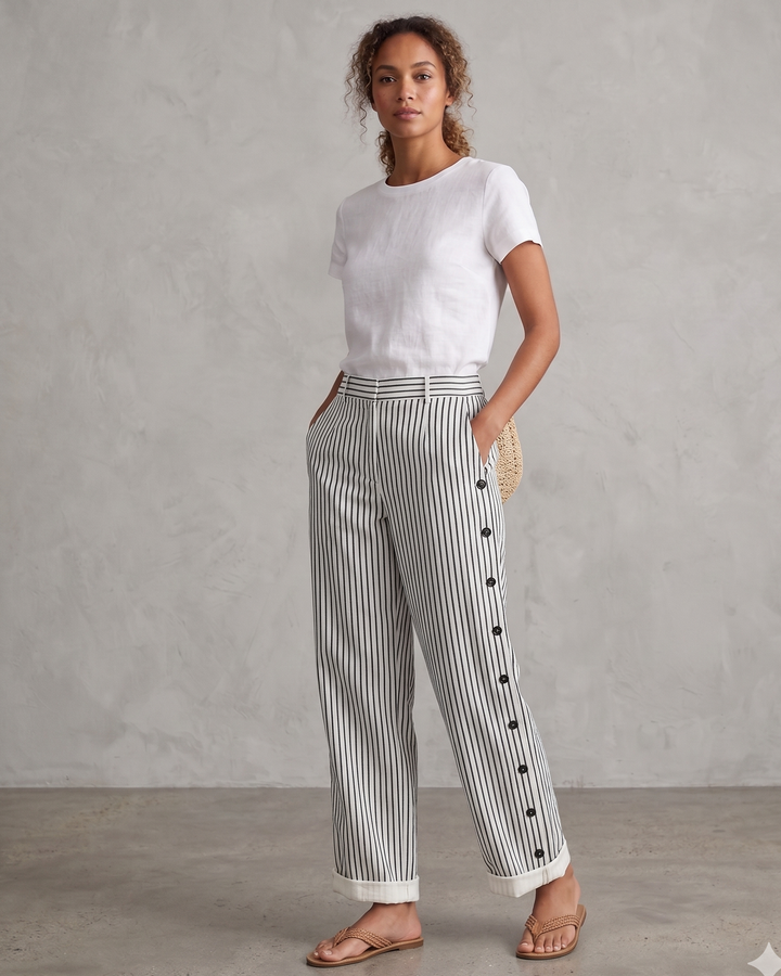 Charlotte | Striped Tapered Pants