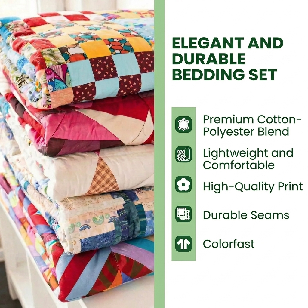 3-Piece Quilted Bedding Set - Golden Dragonfly