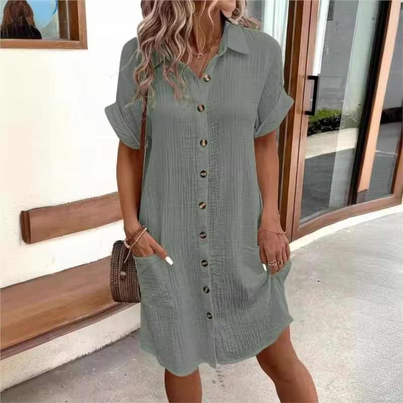 The Amalfi Air™ Linen Button-Down Dress