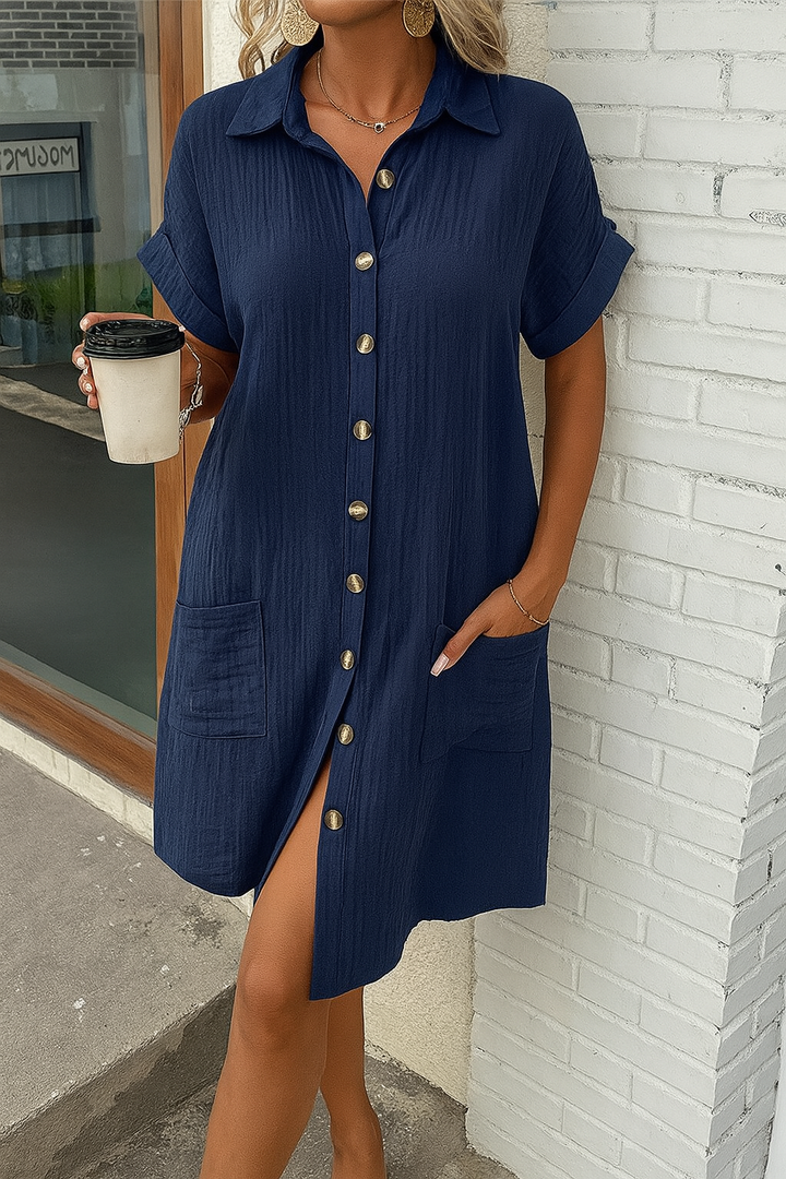 The Amalfi Air™ Linen Button-Down Dress