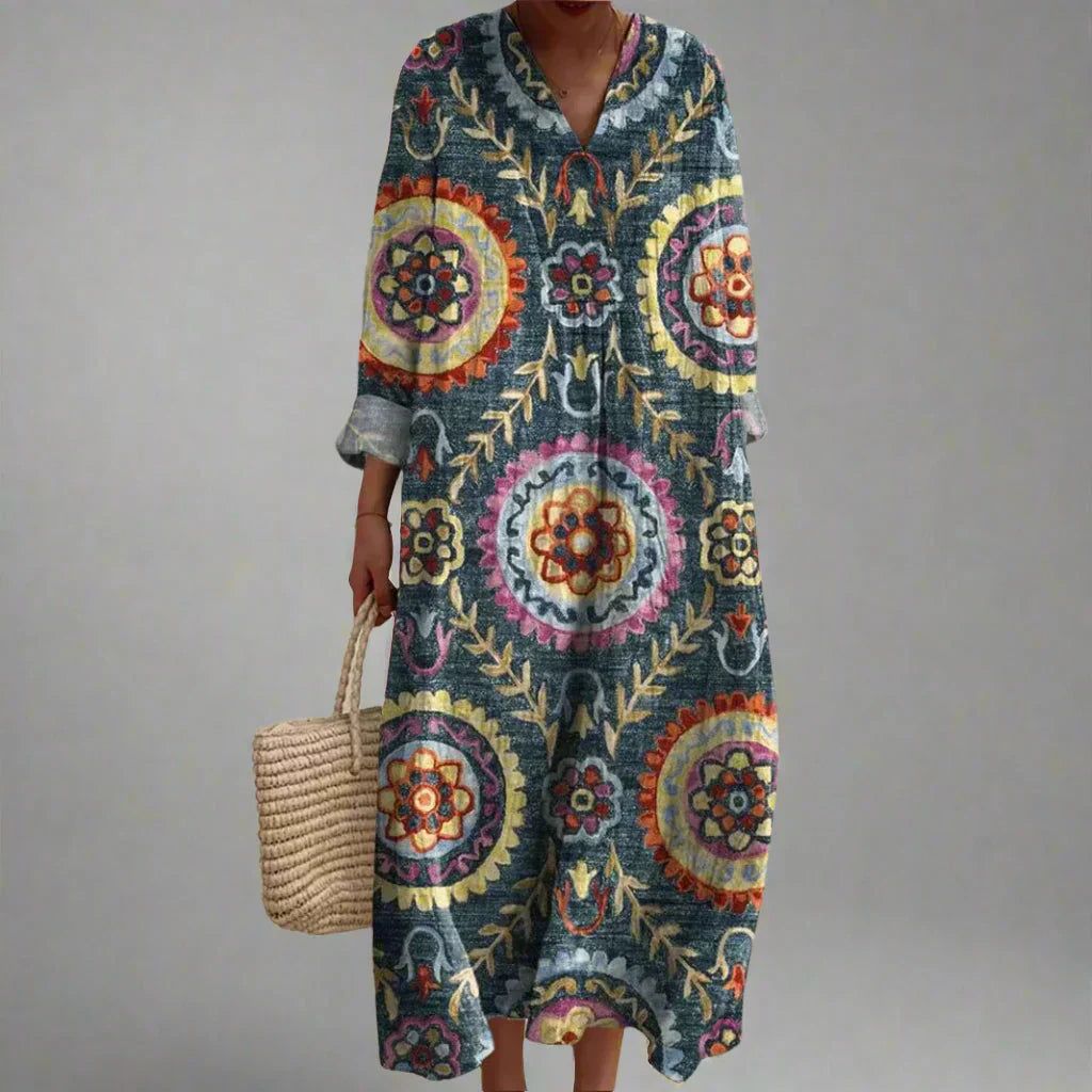 Ava | Geometric Midi Dress