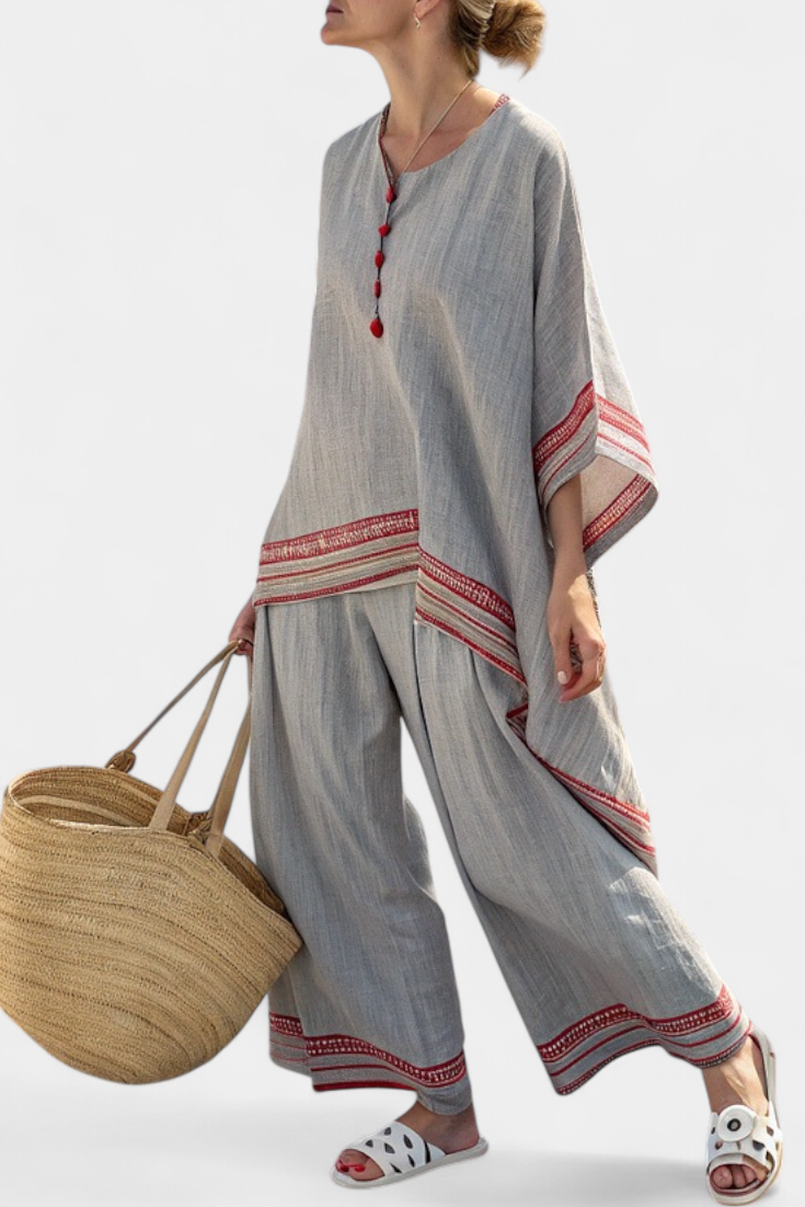 Debbie - Comfort Blouse Pants Summer Set