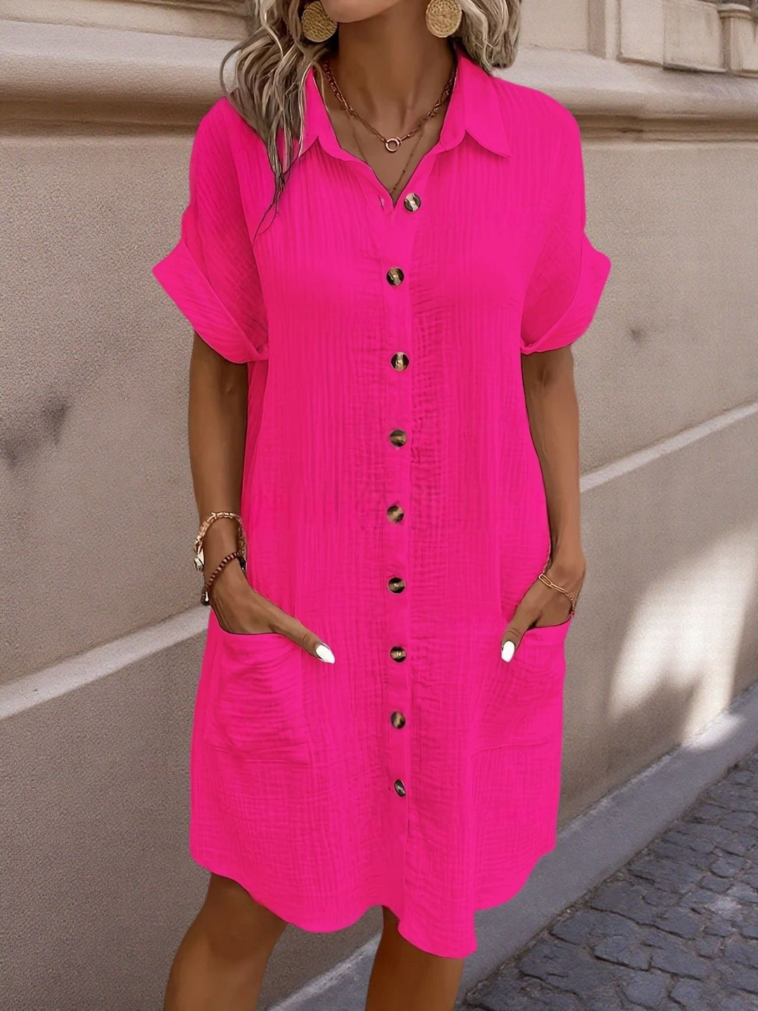 The Amalfi Air™ Linen Button-Down Dress