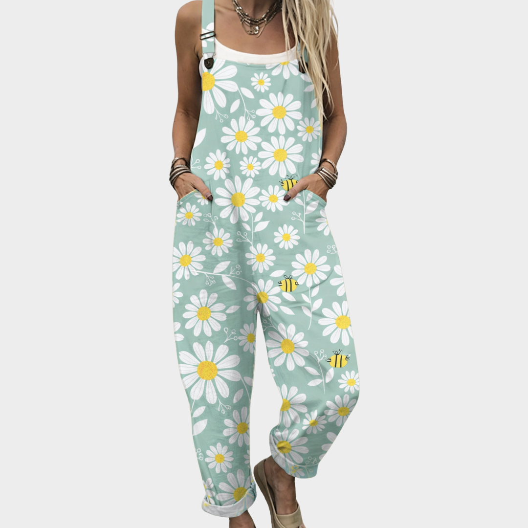 Relaxed Fit Printed Overalls