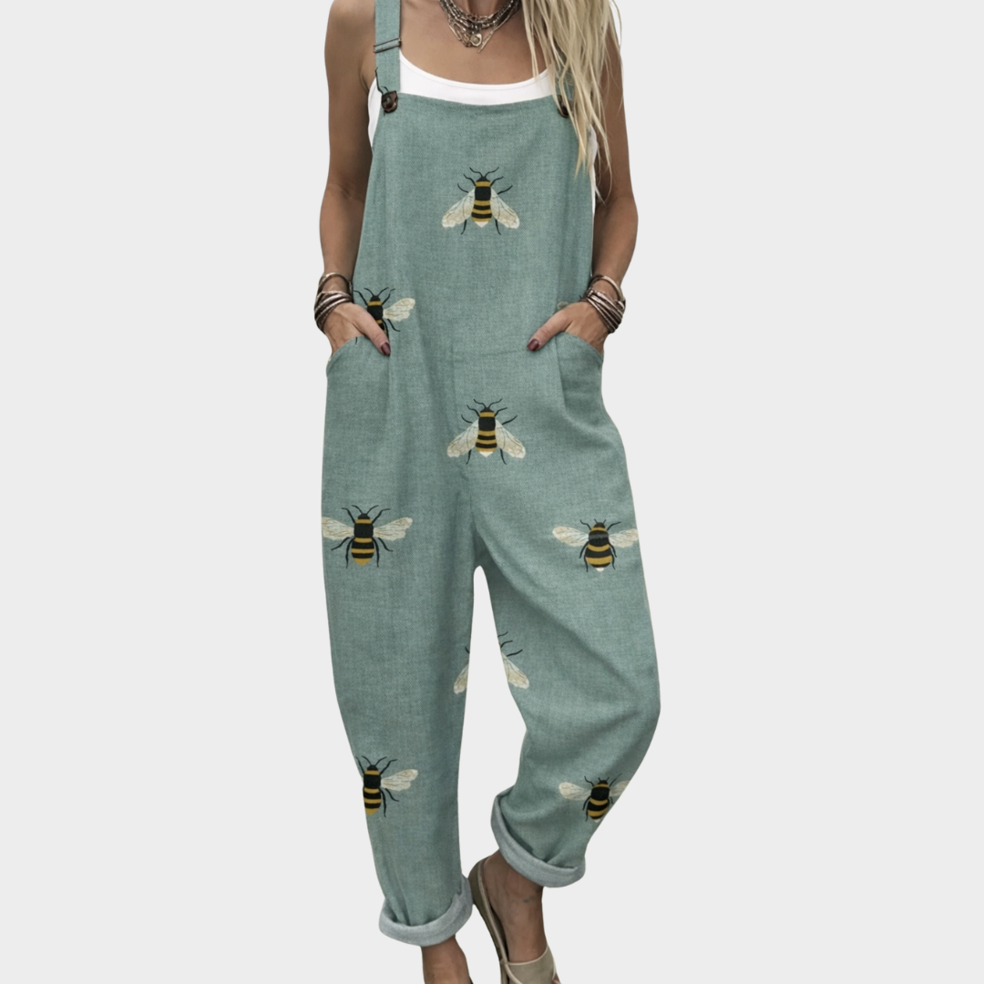 Relaxed Fit Printed Overalls