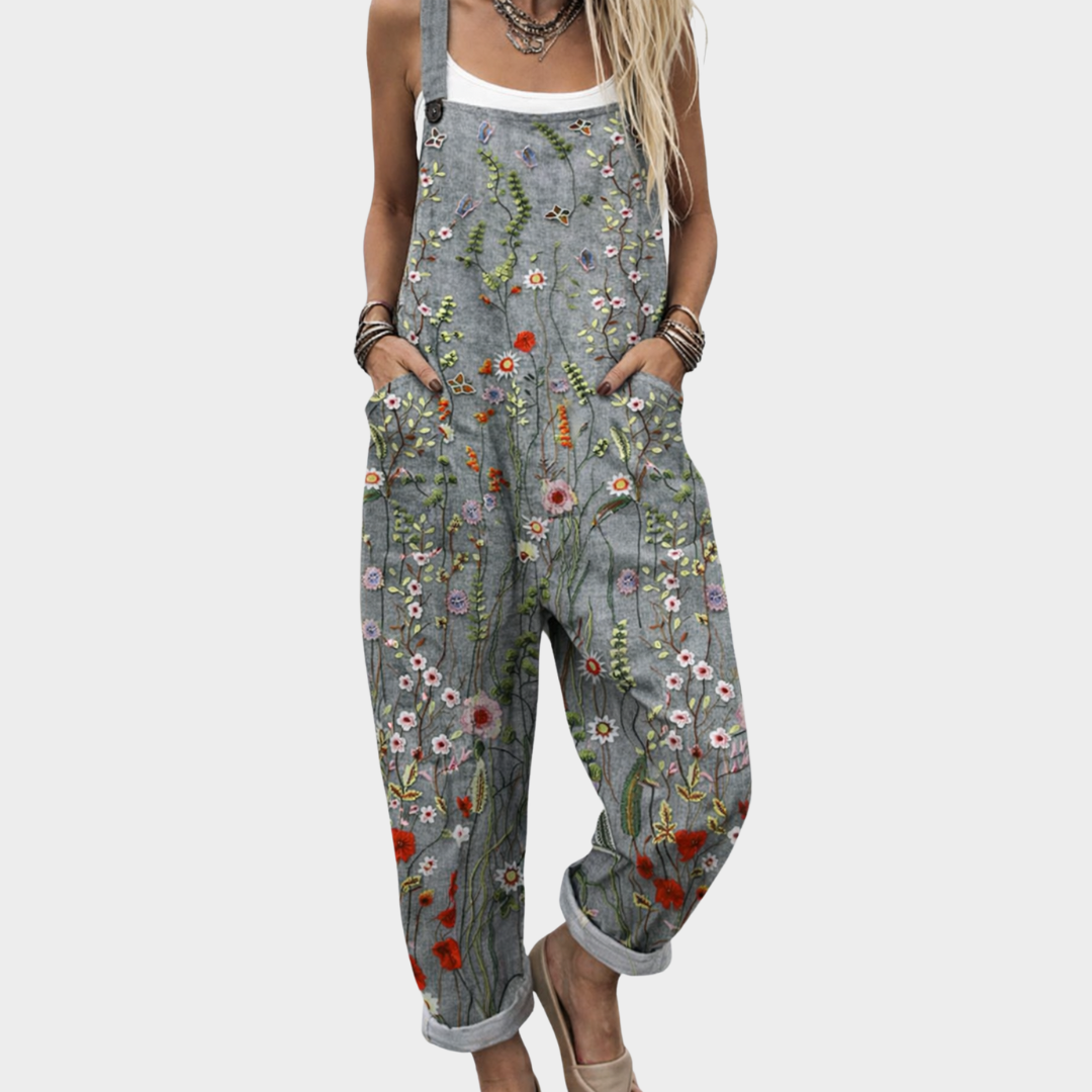 Relaxed Fit Printed Overalls