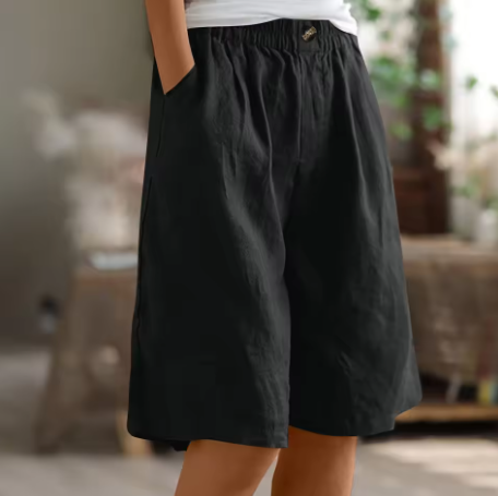 Hazel | Casual Button Detail Bermuda Shorts